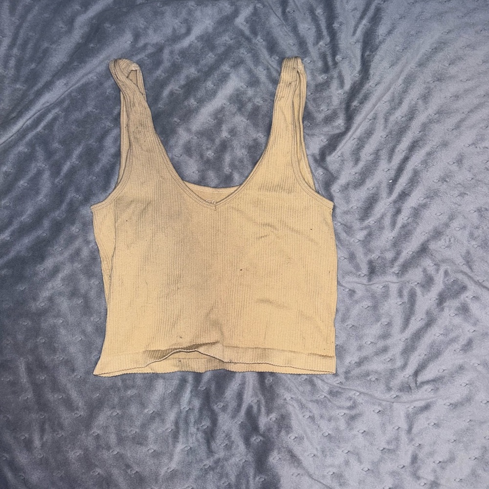 Tan color cropped tank top